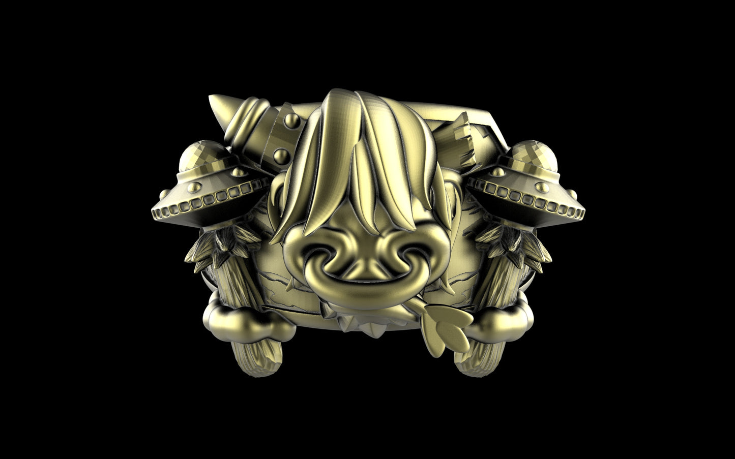 "Maddox" Long-Haired Cow/Bull/Ox with UFO's Ring - Sterling Silver / Brass / Bronze
