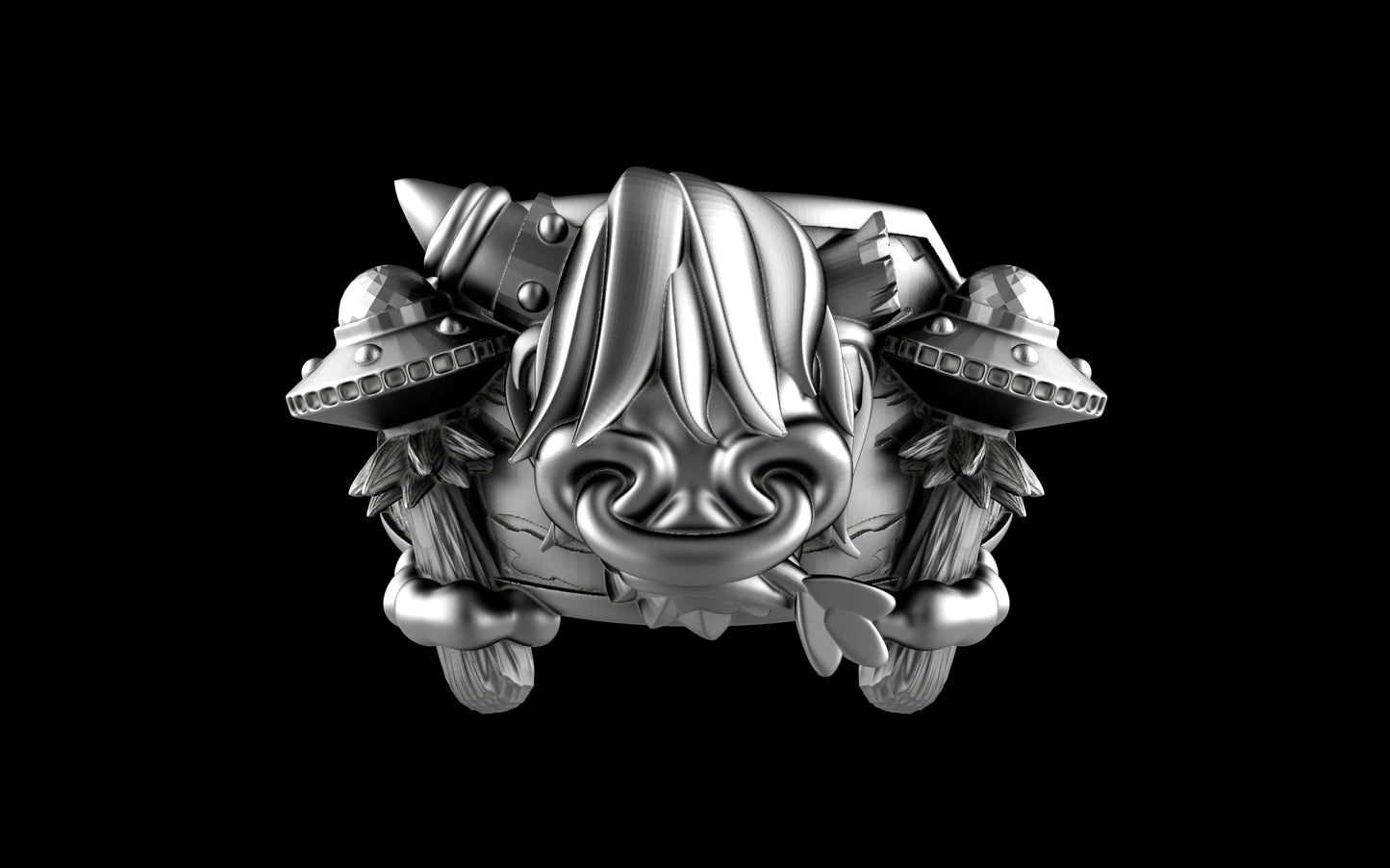 "Maddox" Long-Haired Cow/Bull/Ox with UFO's Ring - Sterling Silver / Brass / Bronze