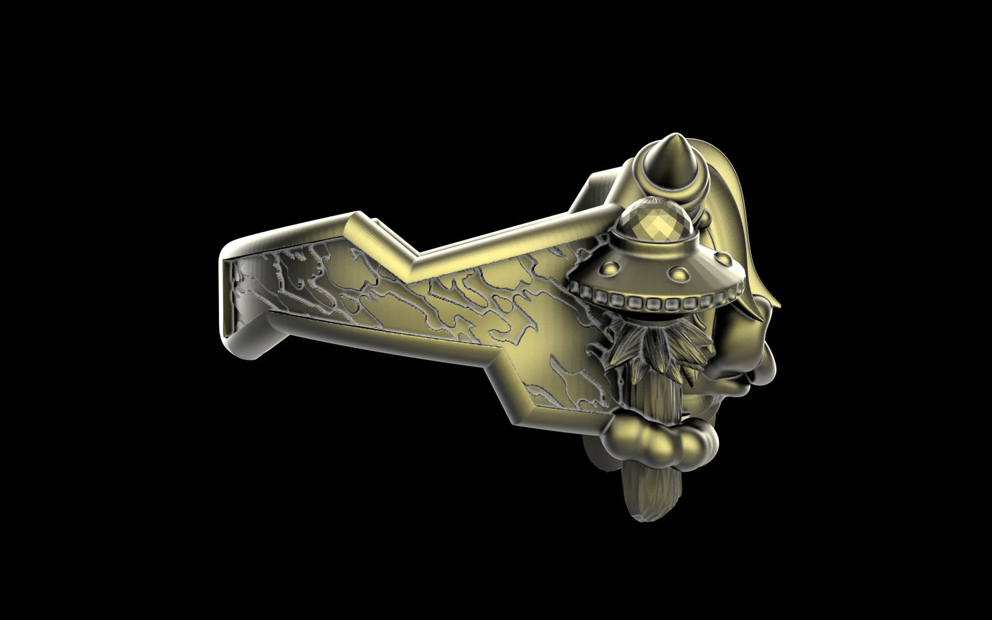"Maddox" Long-Haired Cow/Bull/Ox with UFO's Ring - Sterling Silver / Brass / Bronze