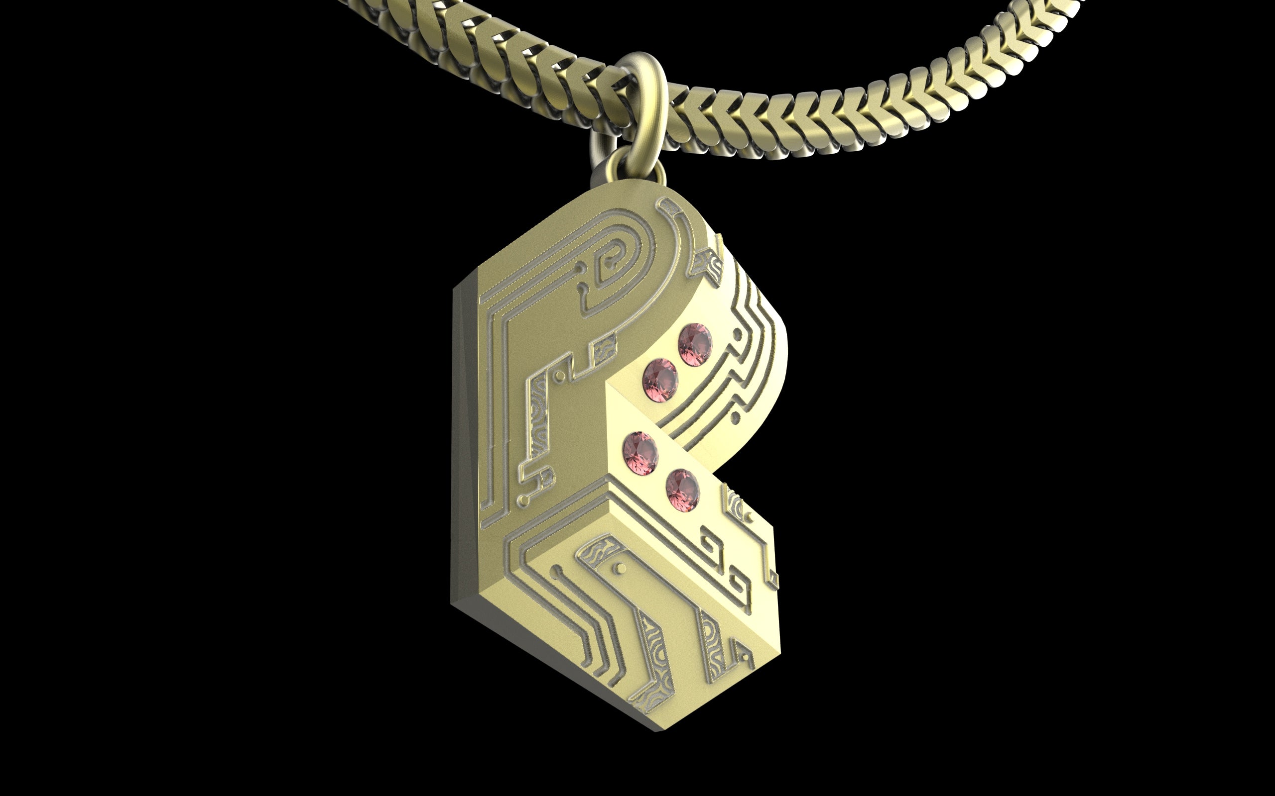 "Pretty Lights" Gemstone Pendant with Chain - Sterling Silver / Brass / Bronze