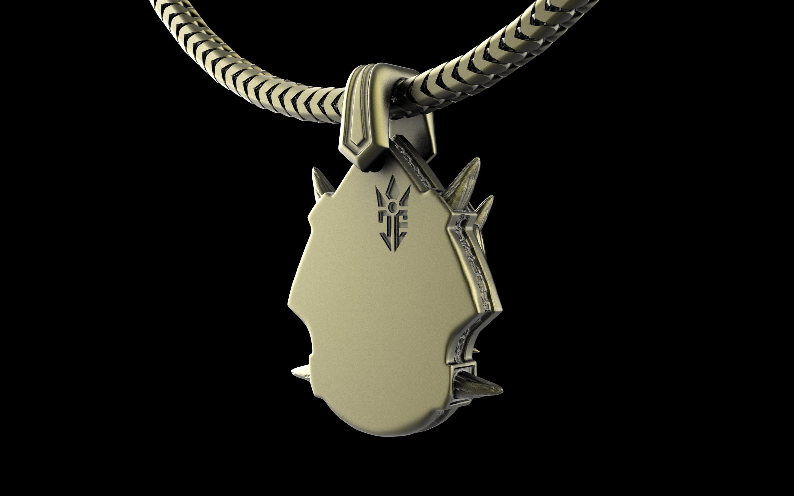 "Um'graf" Japanese Oni/Yokai Demon Pendant with Chain - Sterling Silver / Brass / Bronze