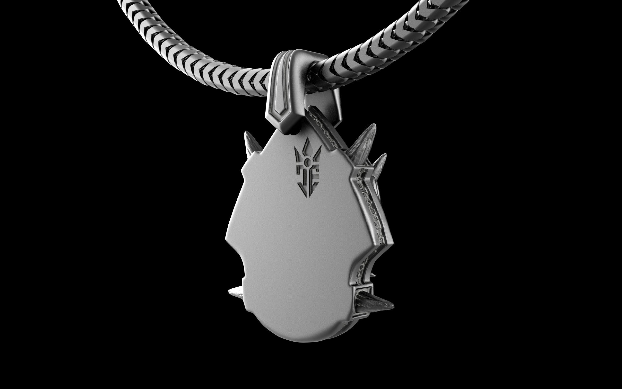 "Um'graf" Japanese Oni/Yokai Demon Pendant with Chain - Sterling Silver / Brass / Bronze
