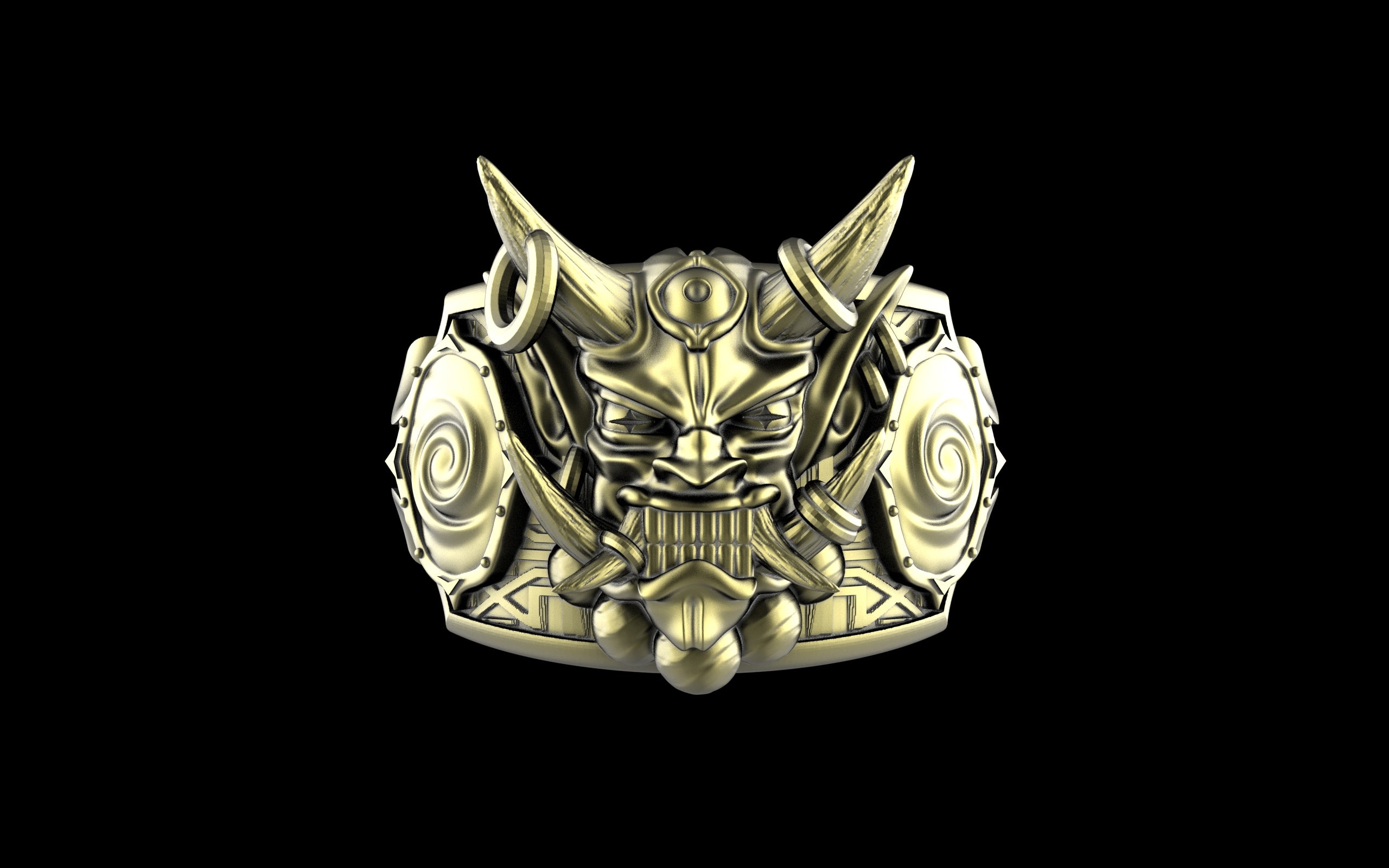 "Um'graf" Japanese Oni/Yokai Demon Ring - Sterling Silver / Brass / Bronze
