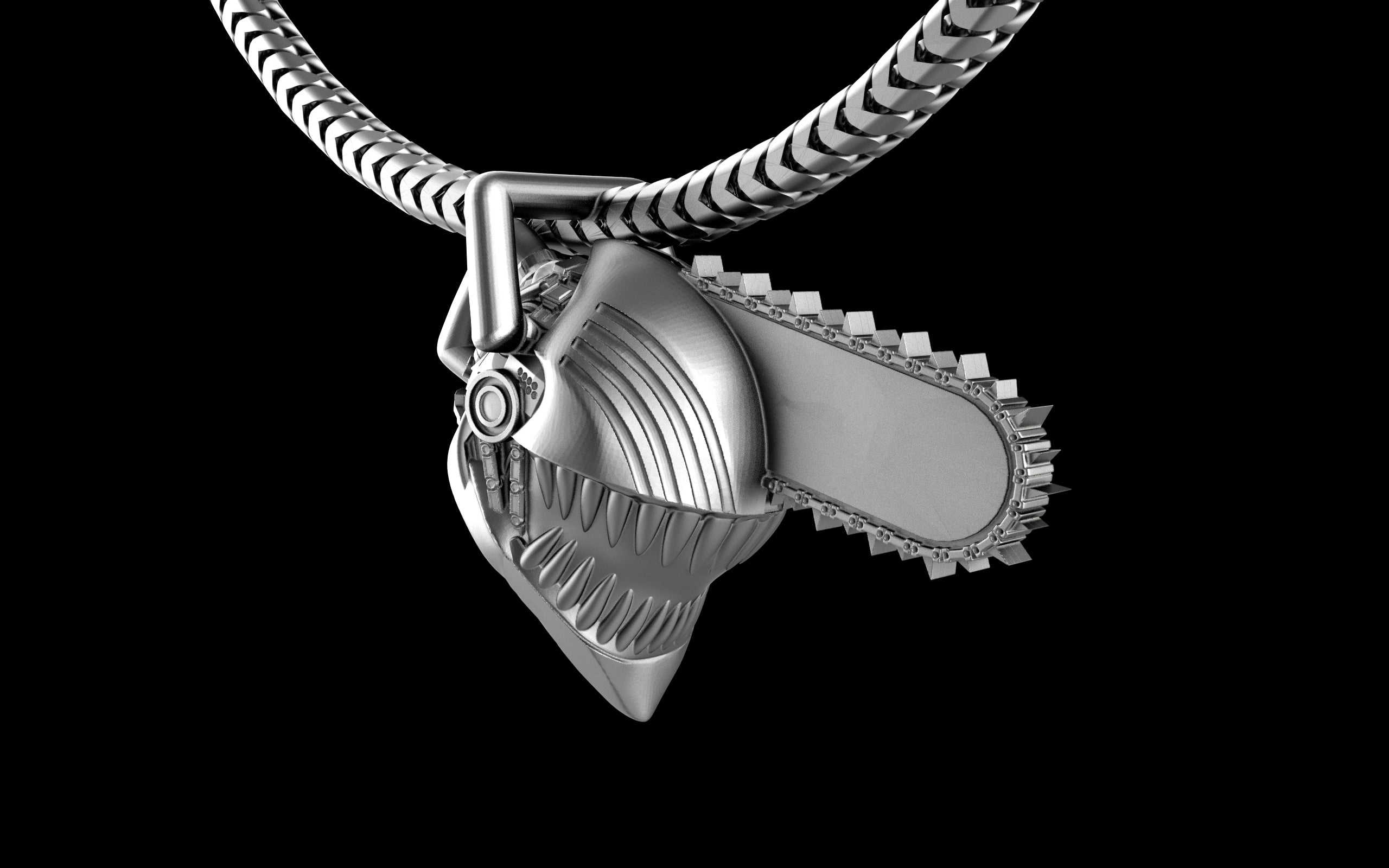 Chainsaw Man - Manga/Anime Pendant with Chain - Sterling Silver / Brass / Bronze