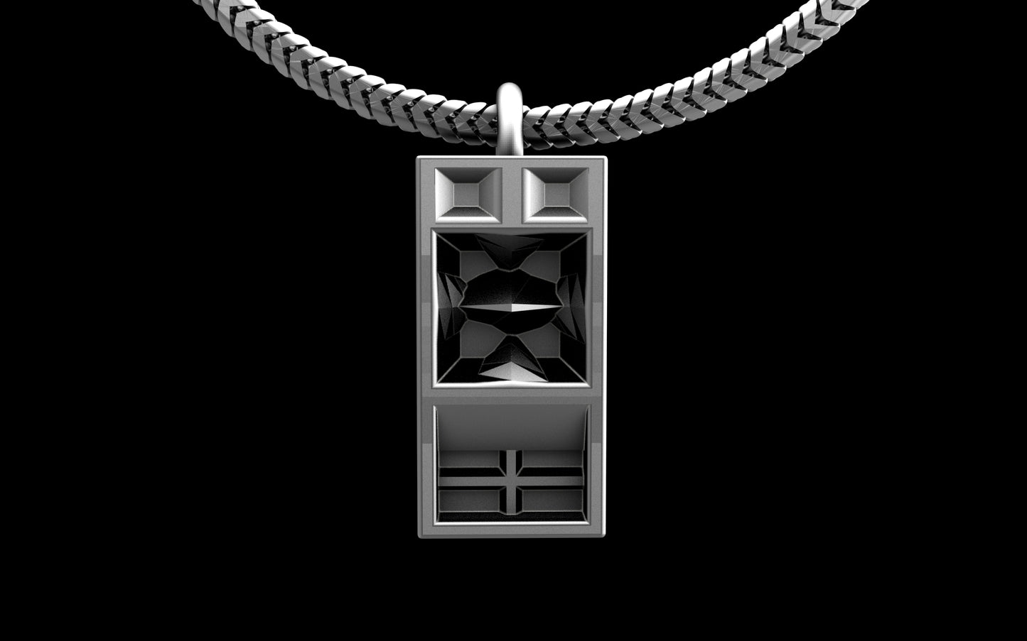 Funkbox Funktion One RES 4/5 Pendant with Chain - Sterling Silver / Brass / Bronze