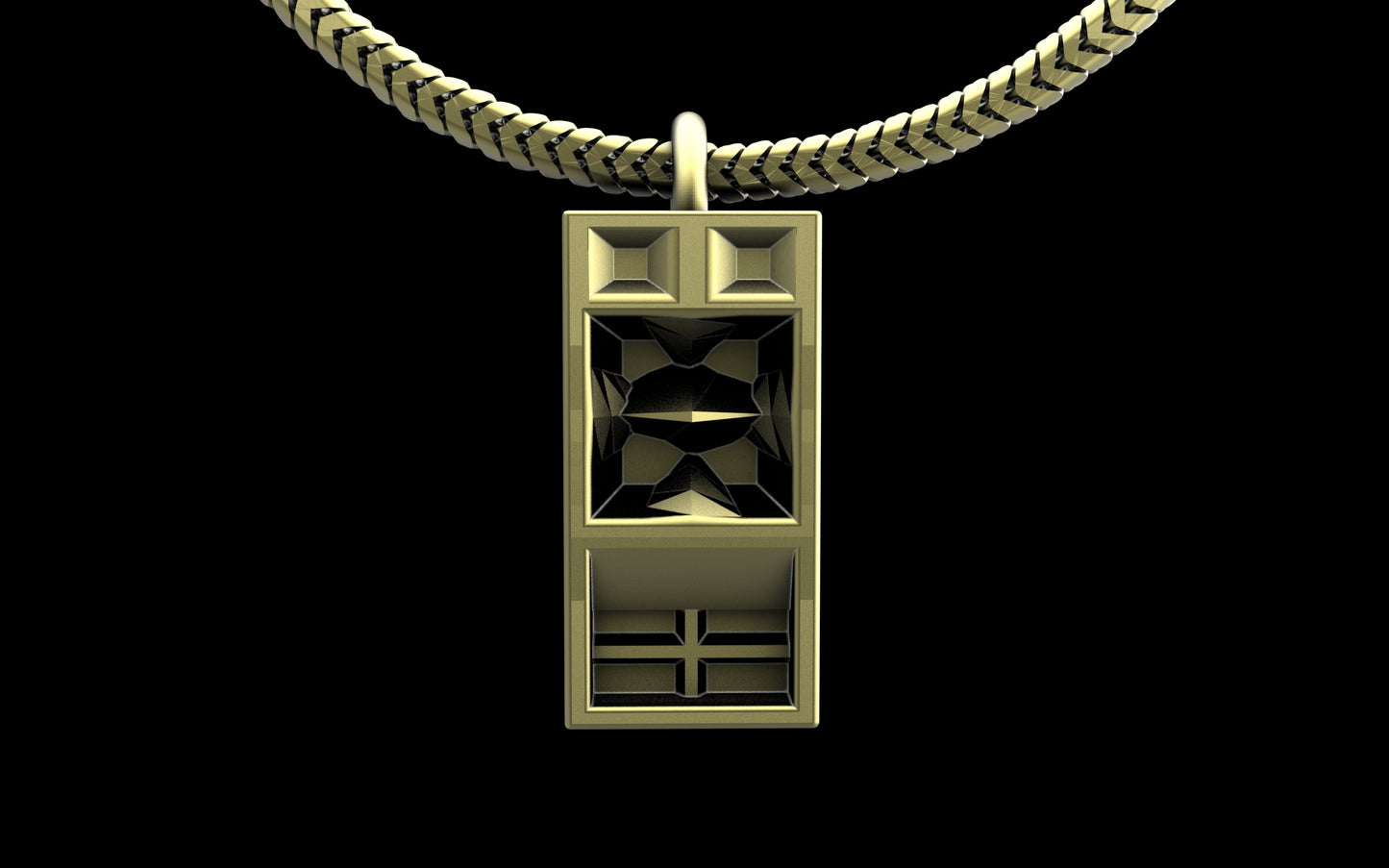 Funkbox Funktion One RES 4/5 Pendant with Chain - Sterling Silver / Brass / Bronze