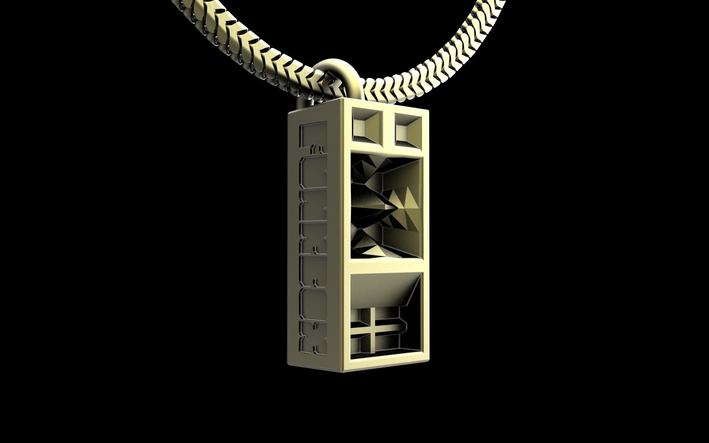 Funkbox Funktion One RES 4/5 Pendant with Chain - Sterling Silver / Brass / Bronze