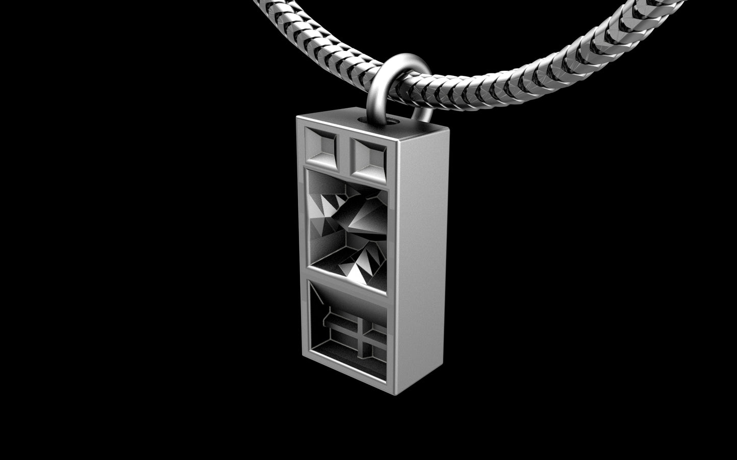 Funkbox Funktion One RES 4/5 Pendant with Chain - Sterling Silver / Brass / Bronze