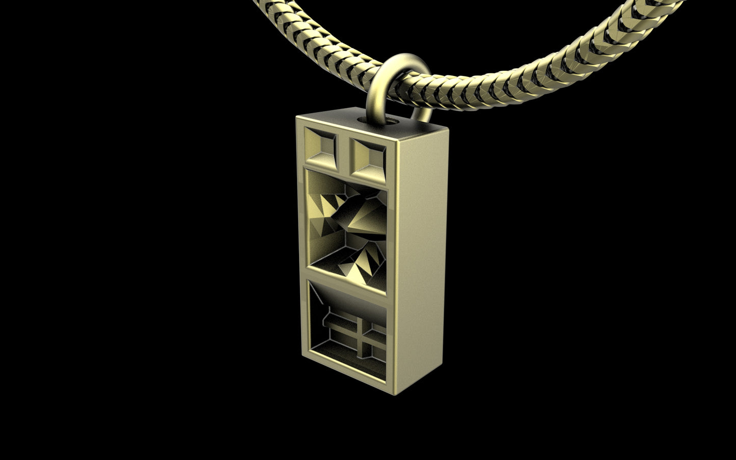 Funkbox Funktion One RES 4/5 Pendant with Chain - Sterling Silver / Brass / Bronze