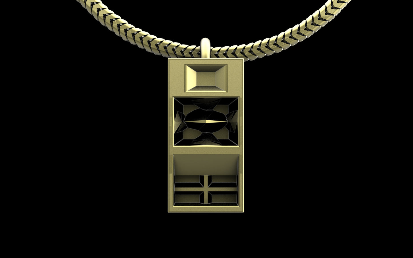 Funkbox Funktion One RES 4/5 Pendant with Chain - Sterling Silver / Brass / Bronze