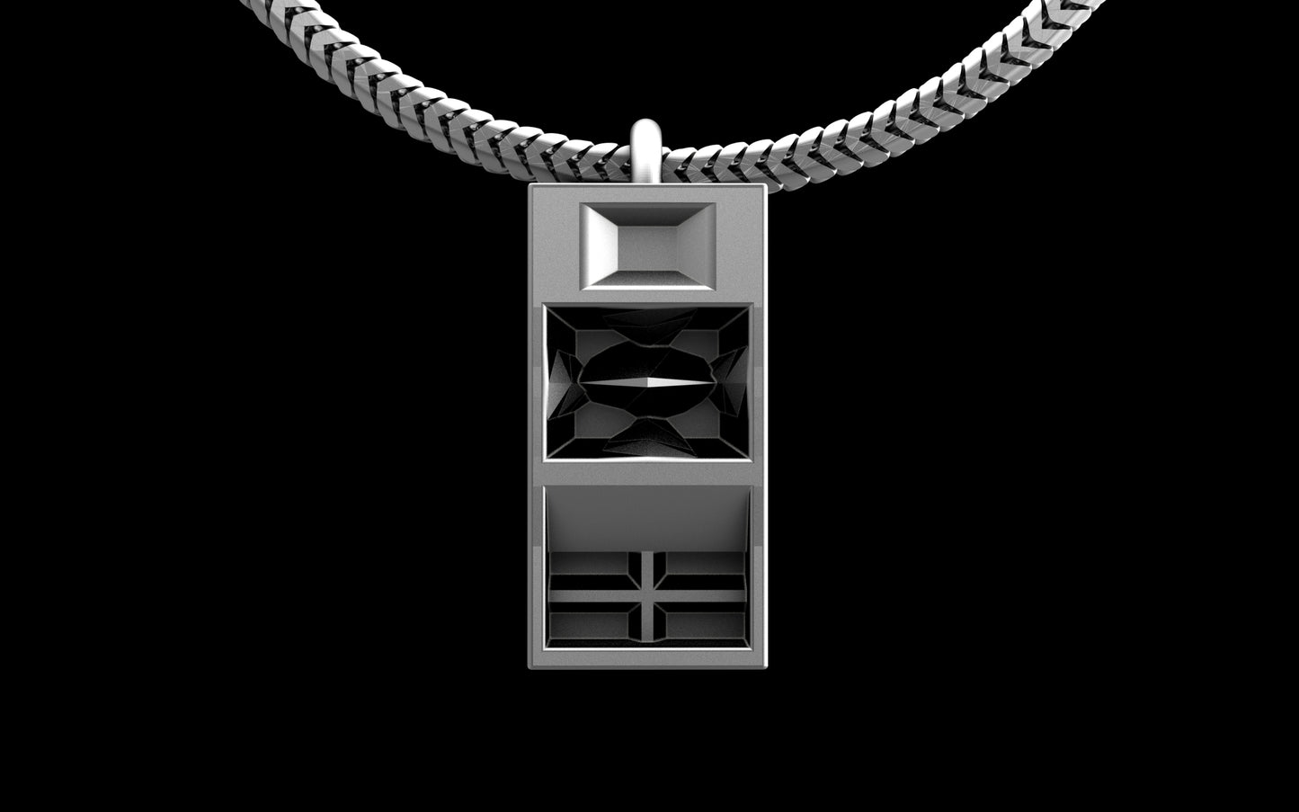 Funkbox Funktion One RES 4/5 Pendant with Chain - Sterling Silver / Brass / Bronze
