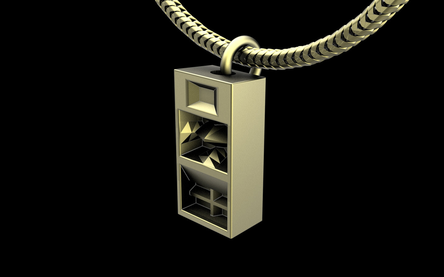 Funkbox Funktion One RES 4/5 Pendant with Chain - Sterling Silver / Brass / Bronze