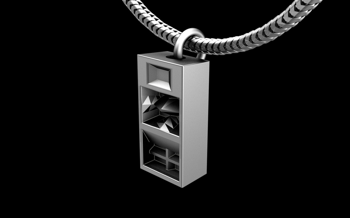 Funkbox Funktion One RES 4/5 Pendant with Chain - Sterling Silver / Brass / Bronze