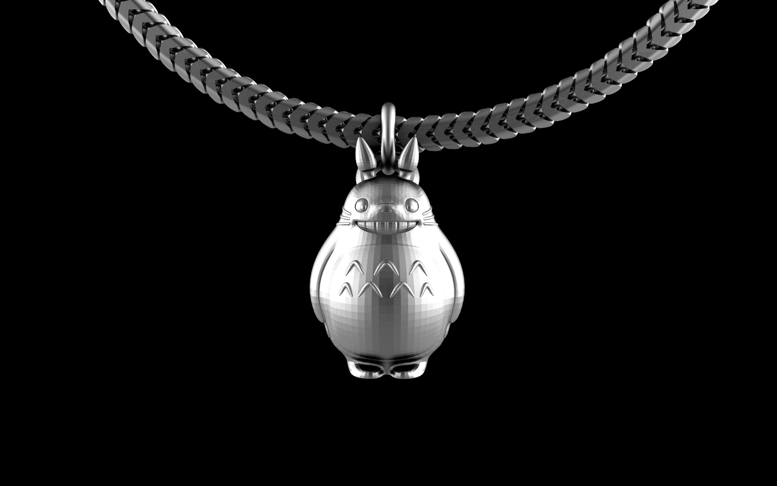 My Neighbor Totoro Pendant with Chain - Sterling Silver / Brass / Bronze
