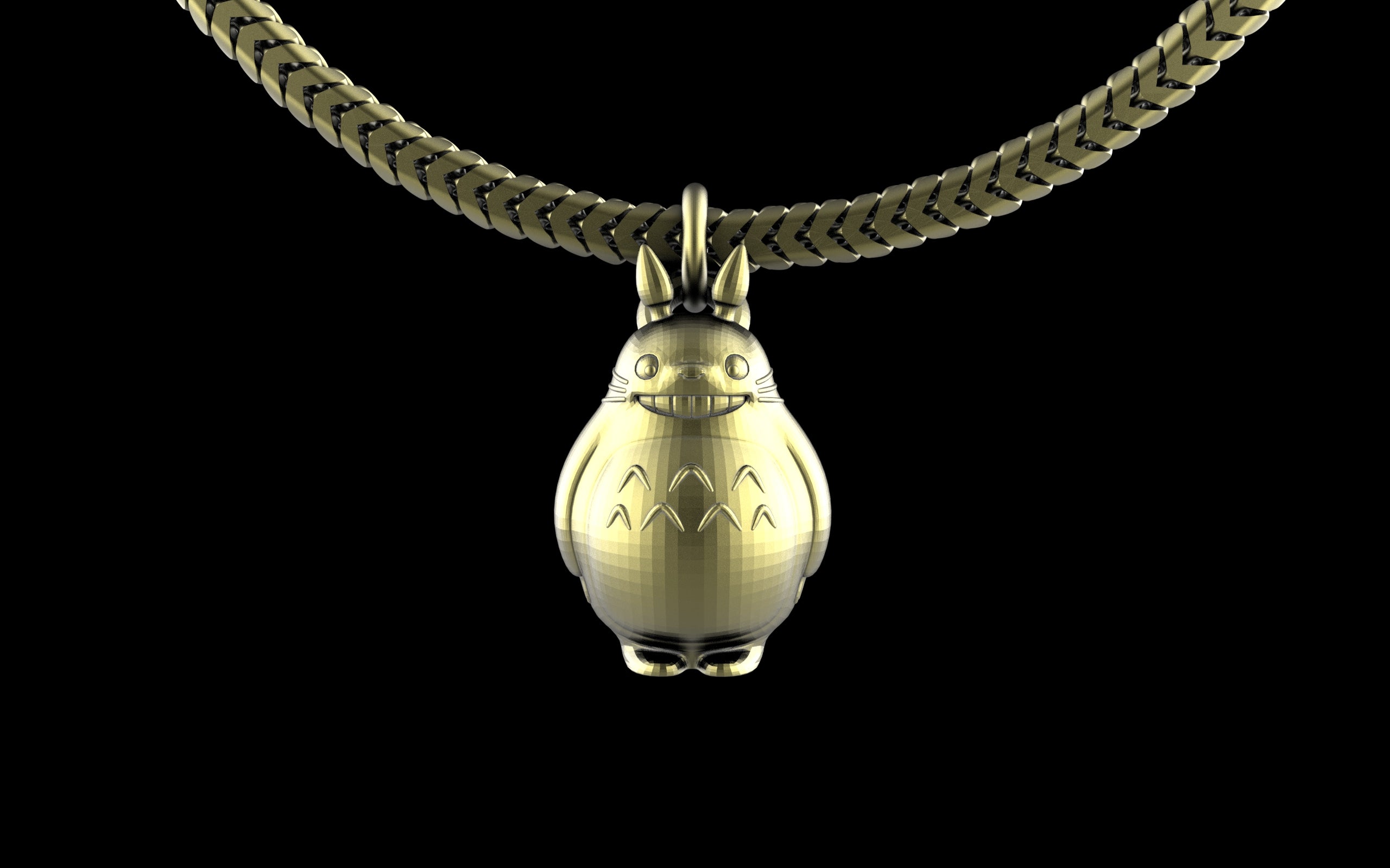 My Neighbor Totoro Pendant with Chain - Sterling Silver / Brass / Bronze