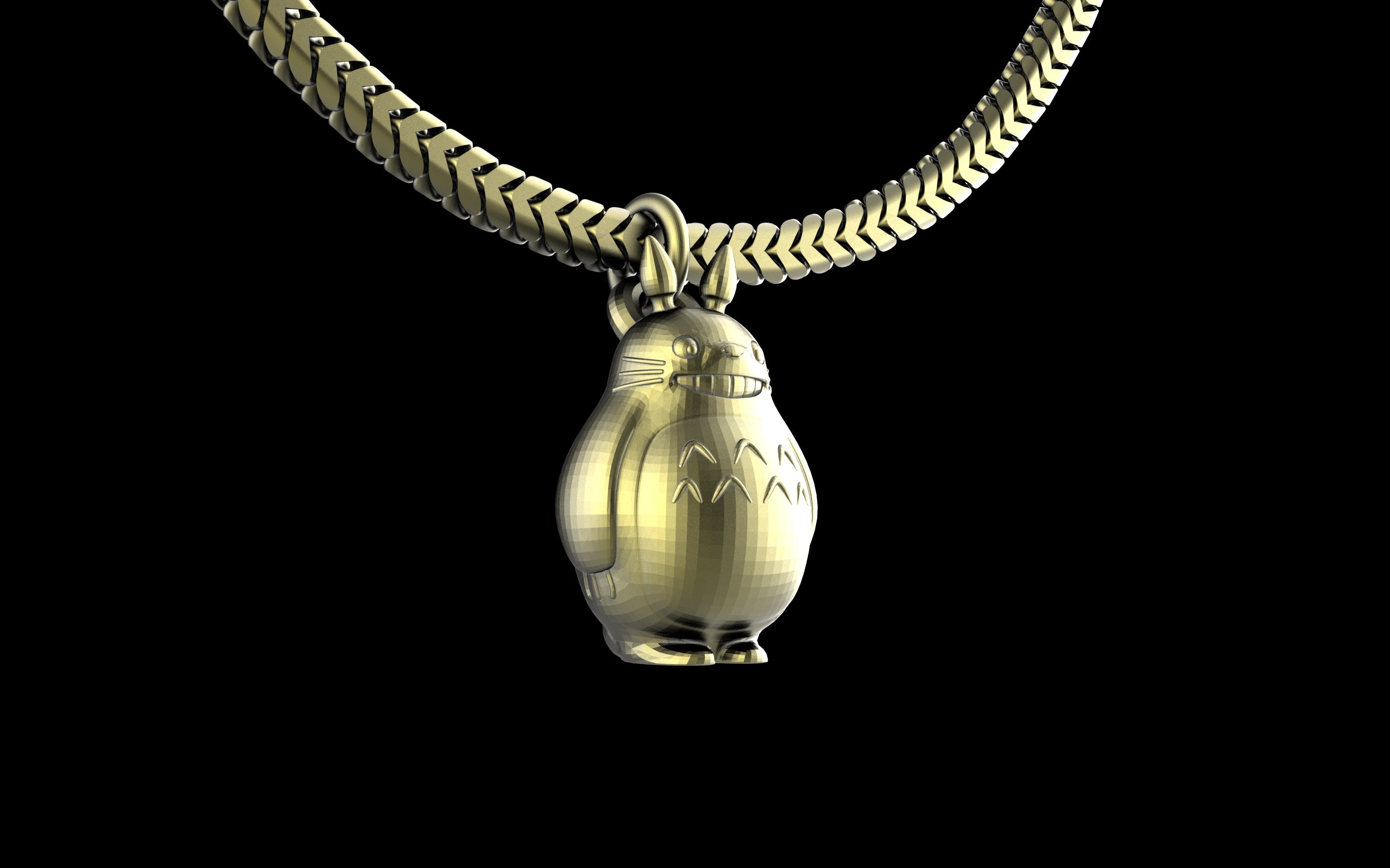 My Neighbor Totoro Pendant with Chain - Sterling Silver / Brass / Bronze