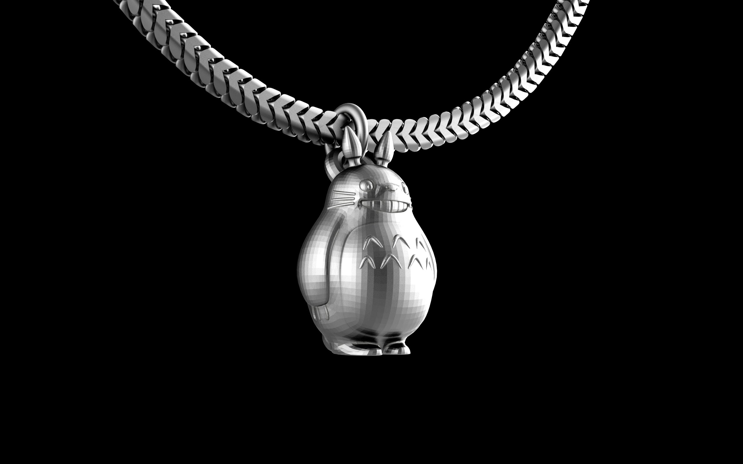 My Neighbor Totoro Pendant with Chain - Sterling Silver / Brass / Bronze