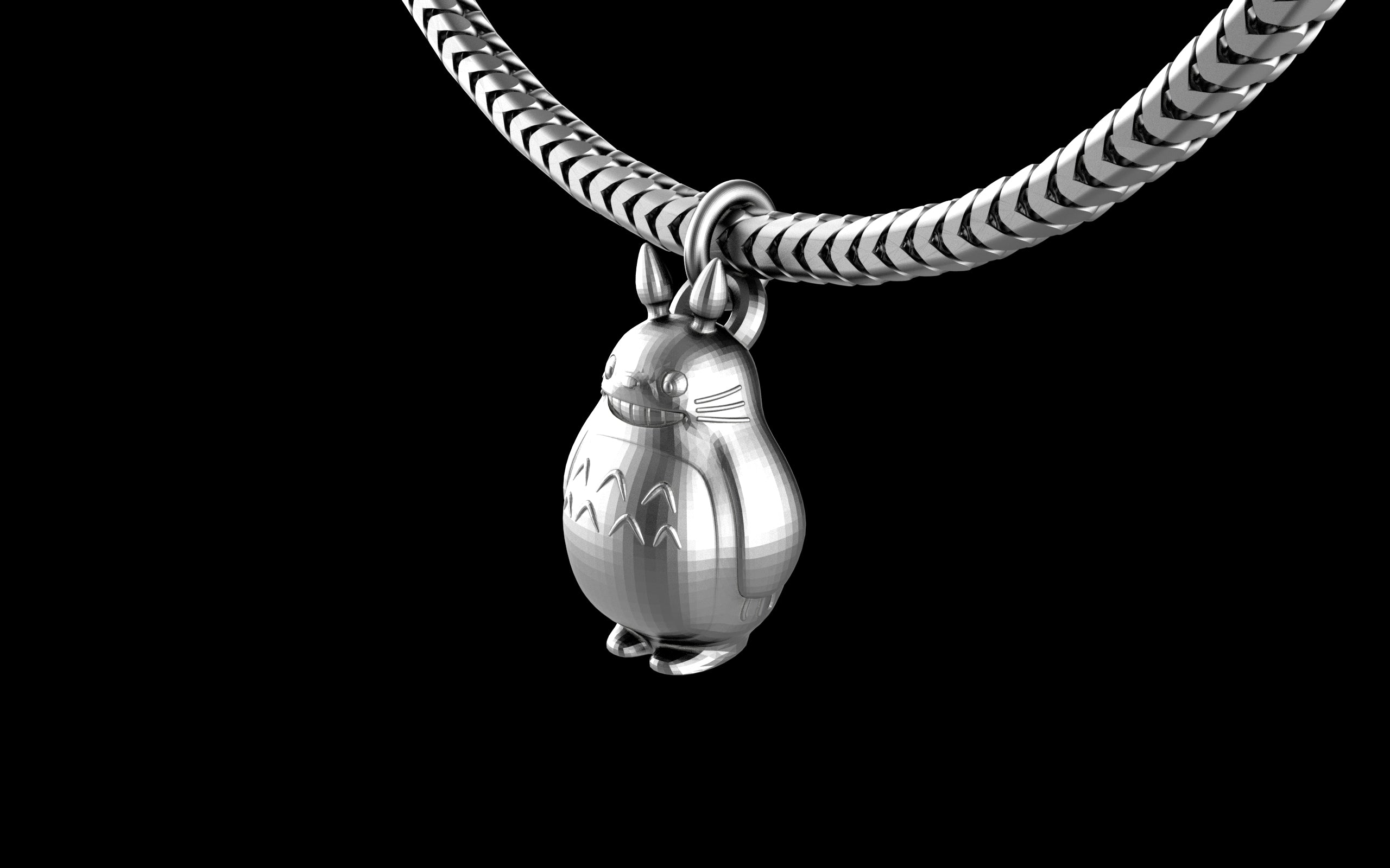 My Neighbor Totoro Pendant with Chain - Sterling Silver / Brass / Bronze