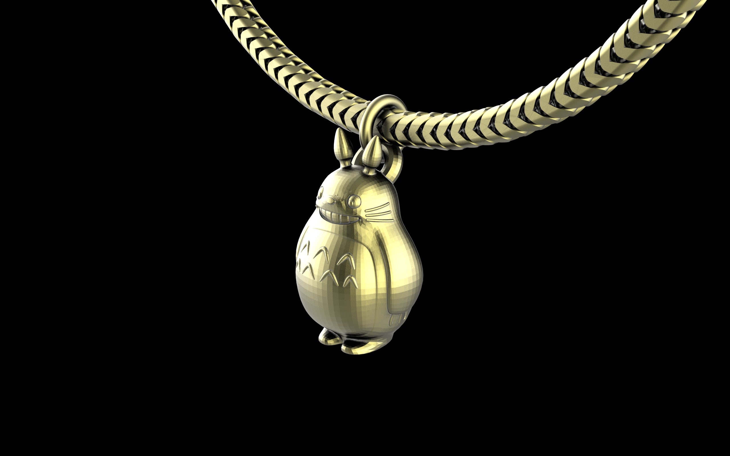 My Neighbor Totoro Pendant with Chain - Sterling Silver / Brass / Bronze