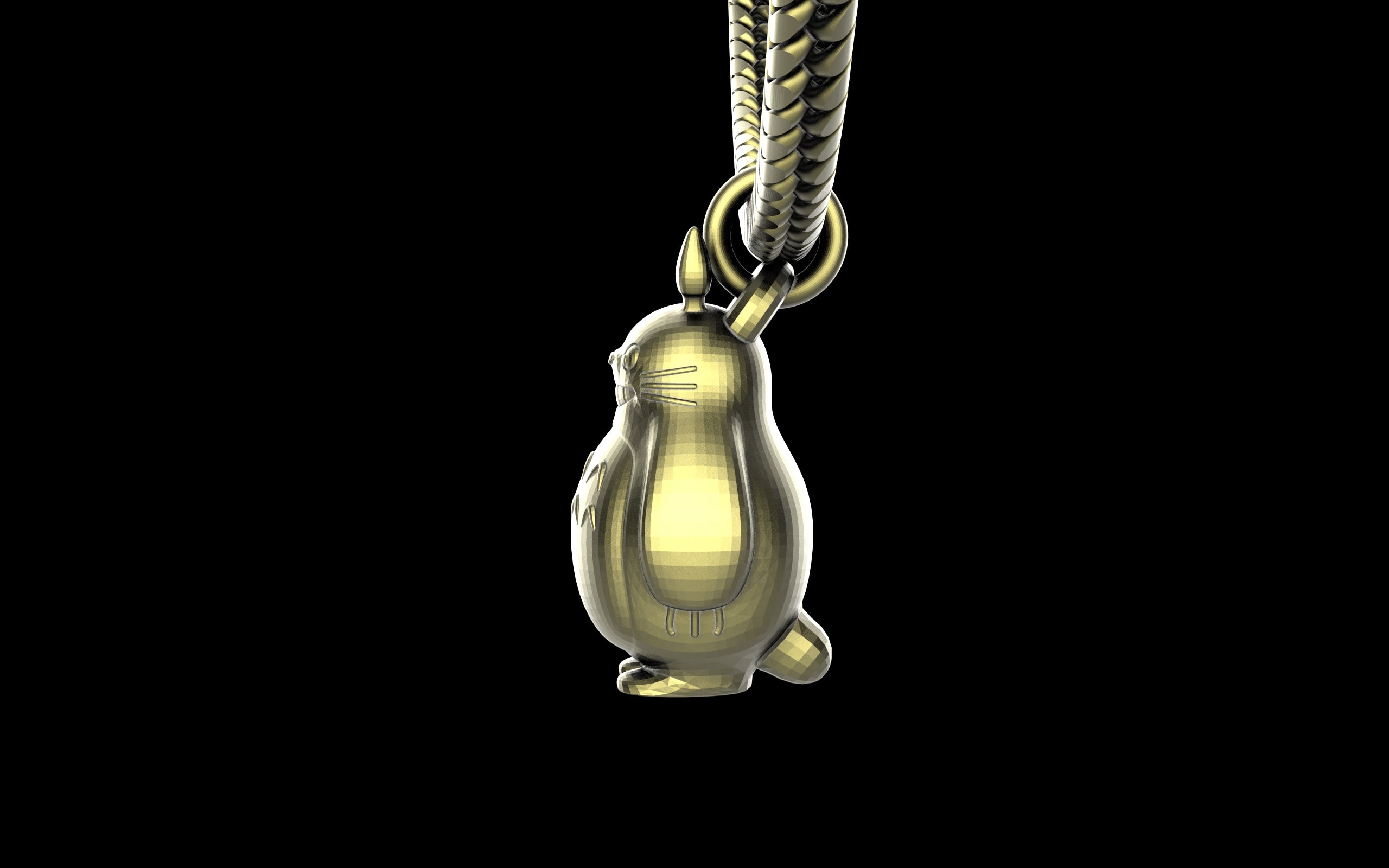 My Neighbor Totoro Pendant with Chain - Sterling Silver / Brass / Bronze