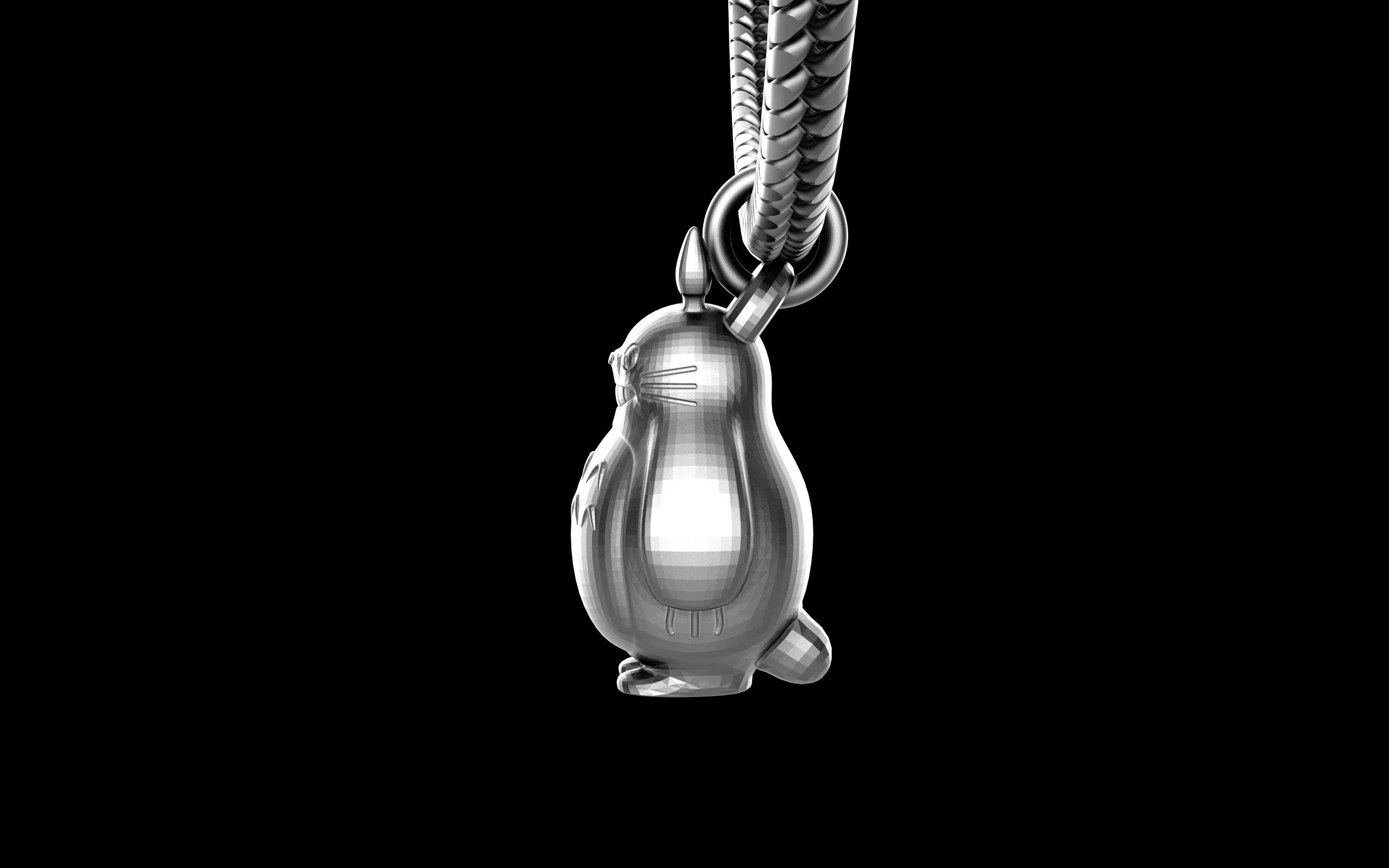 My Neighbor Totoro Pendant with Chain - Sterling Silver / Brass / Bronze