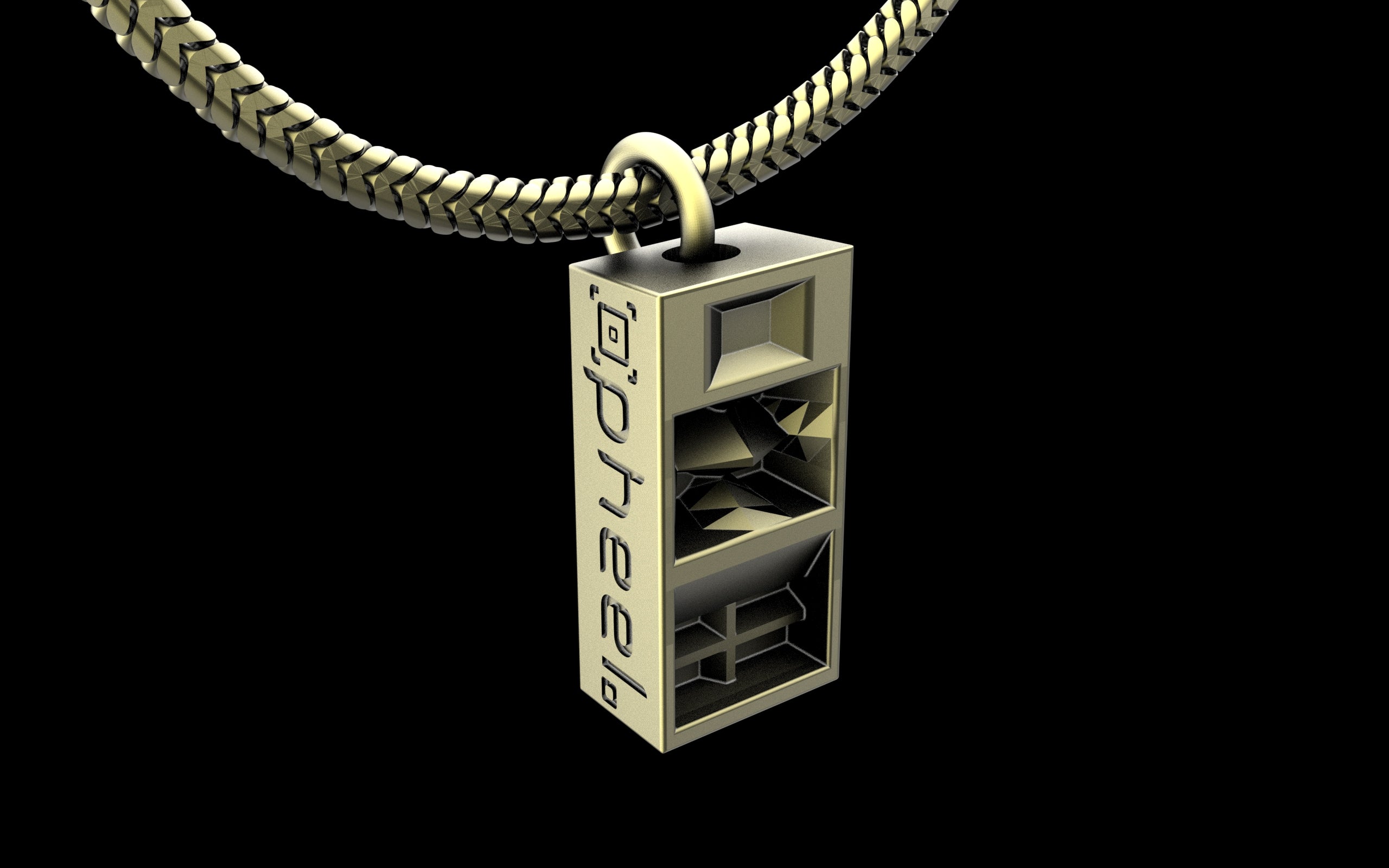 pheel. x C.E. Funktion One RES 4/5 Pendant with Chain - Sterling Silver / Brass / Bronze
