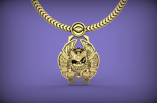 "Nephthys" Undead Egyptian Pharoah Pendant with Chain - Sterling Silver / Brass / Bronze