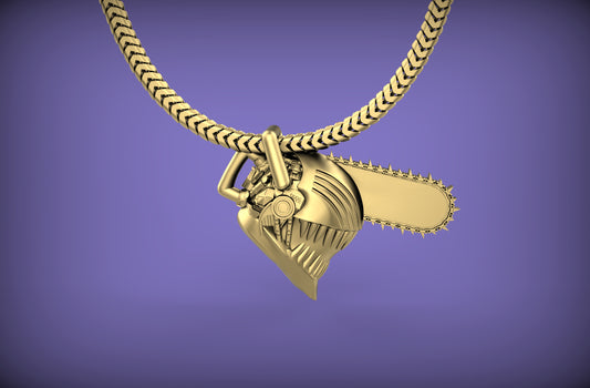 Chainsaw Man - Manga/Anime Pendant with Chain - Sterling Silver / Brass / Bronze