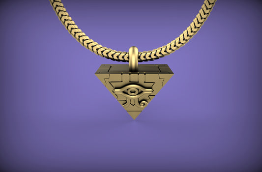 Yugioh! Millennium Puzzle Pendant with Chain - Sterling Silver / Brass / Bronze