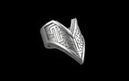 "Amneil" Future Tribal Patterned Symmetrical Ring - Sterling Silver / Brass