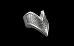 "Amneil" Future Tribal Patterned Symmetrical Ring - Sterling Silver / Brass