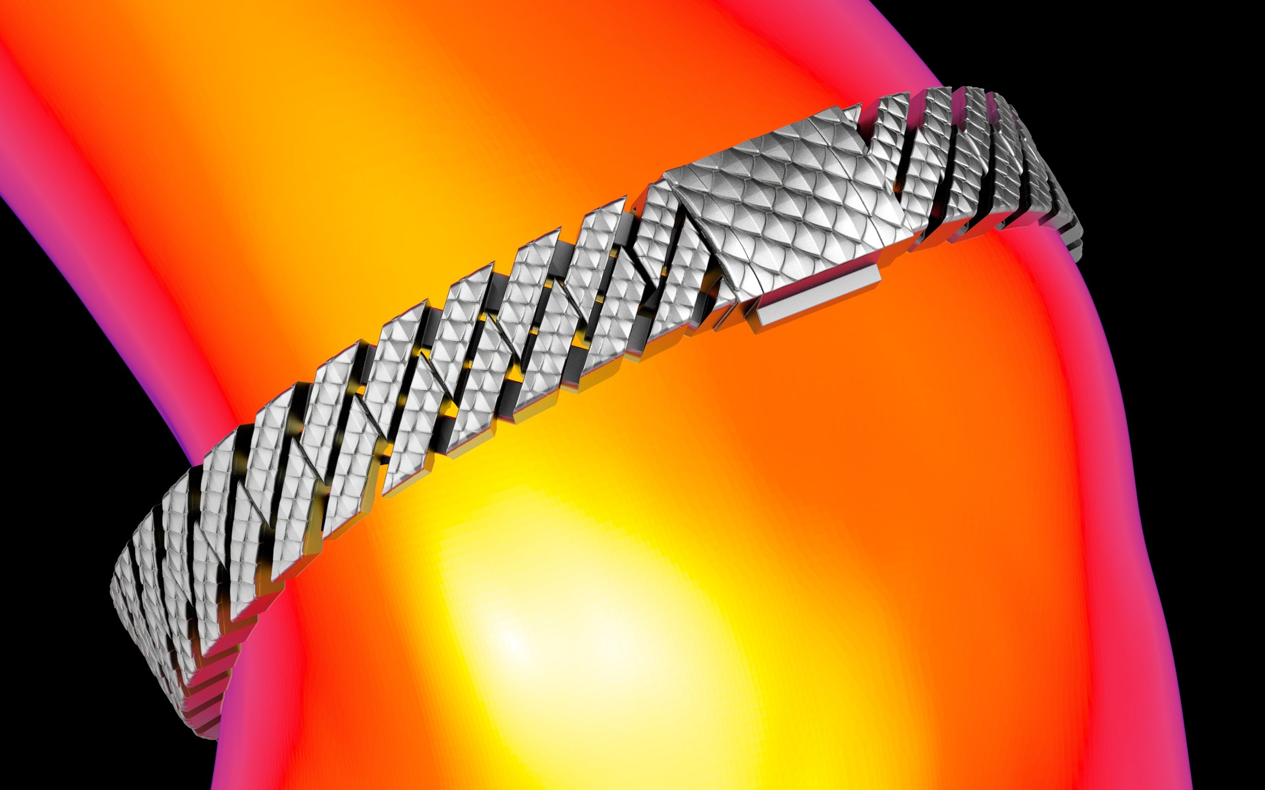Fish Scale Cut - Tech Cuban Bracelet