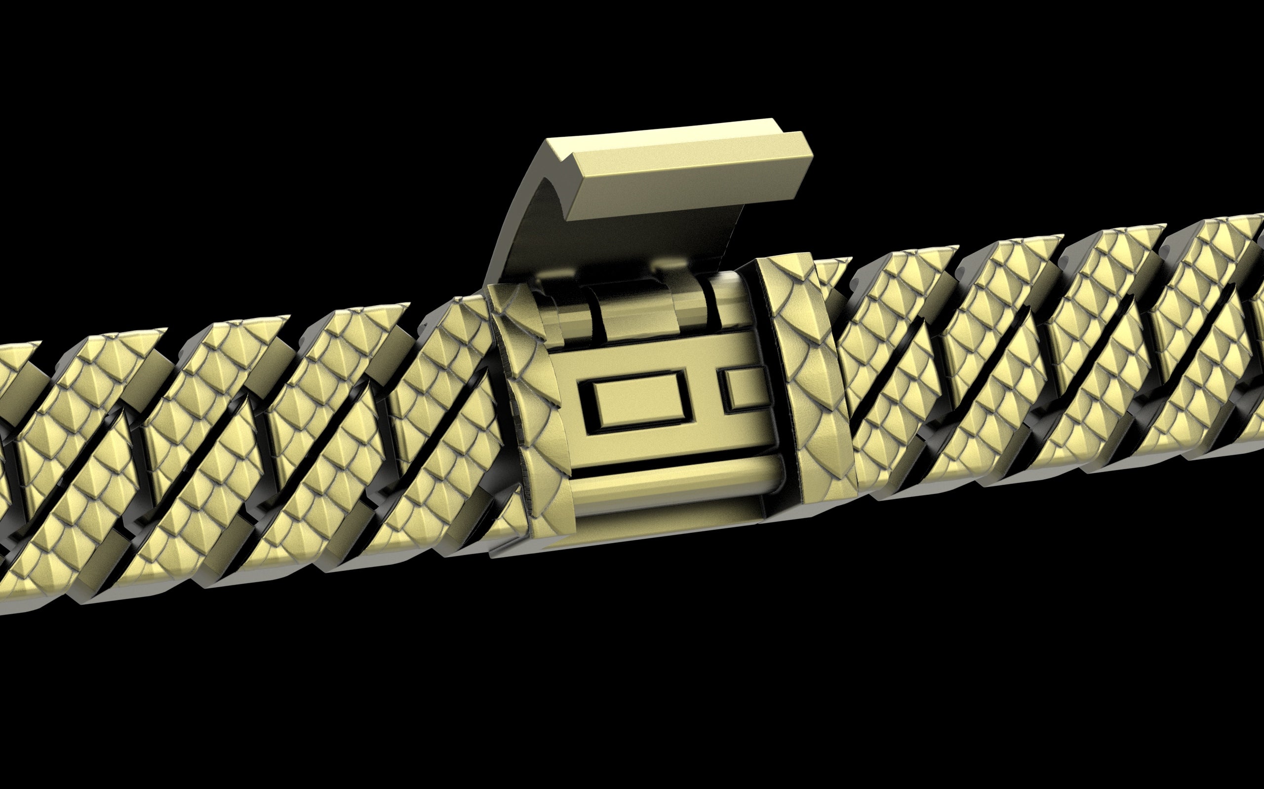 Fish Scale Cut - Tech Cuban Bracelet