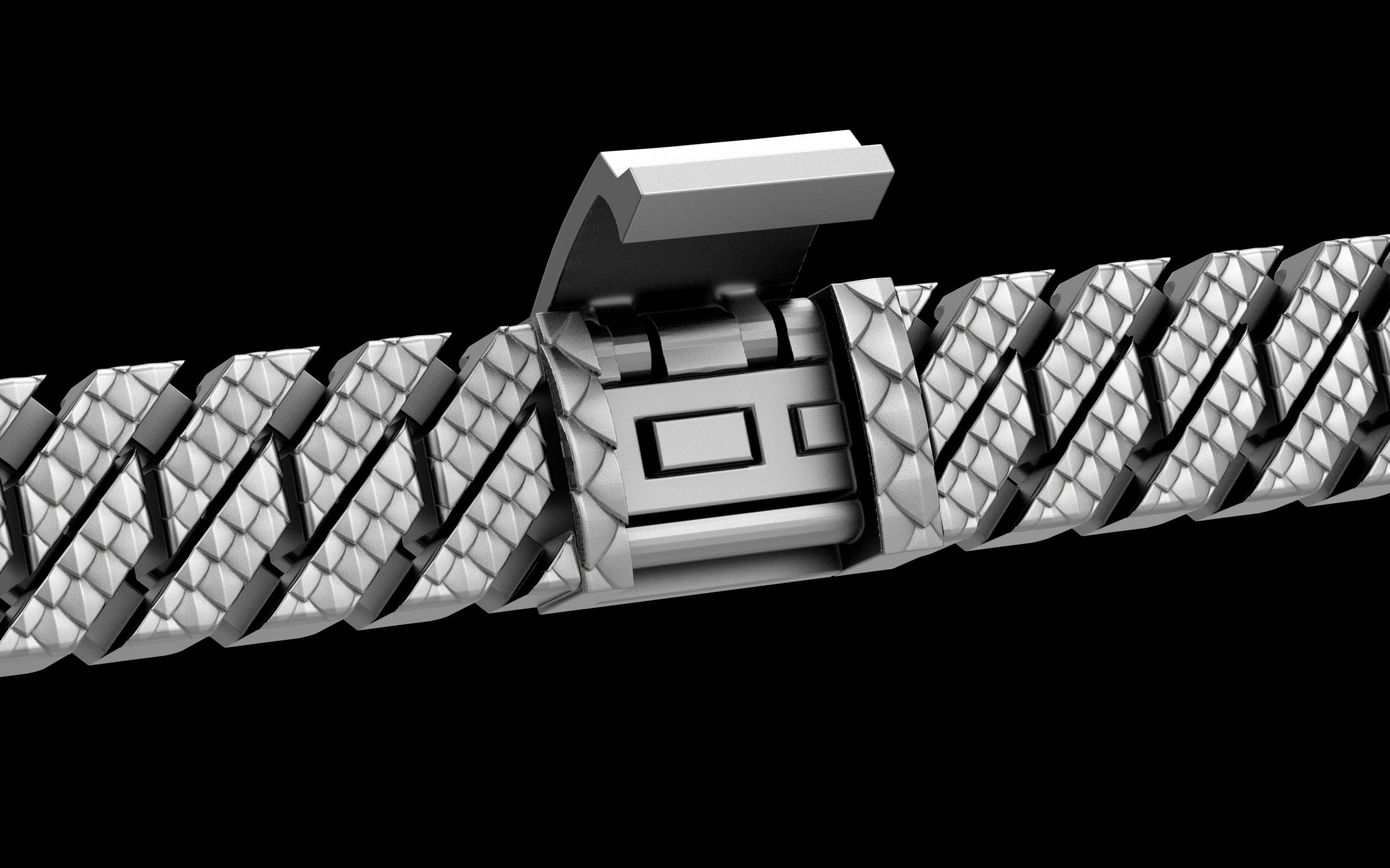 Fish Scale Cut - Tech Cuban Bracelet