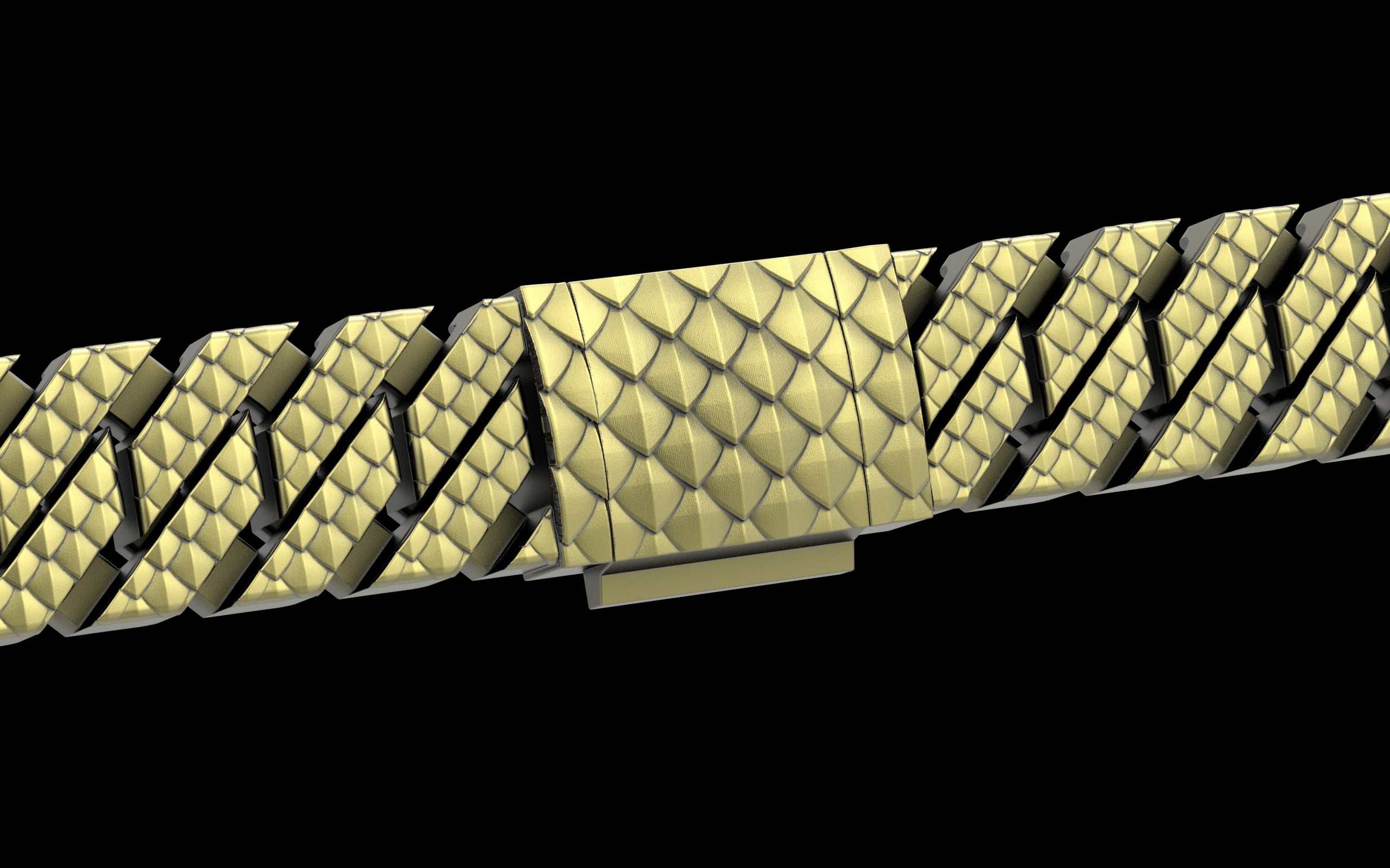 Fish Scale Cut - Tech Cuban Bracelet