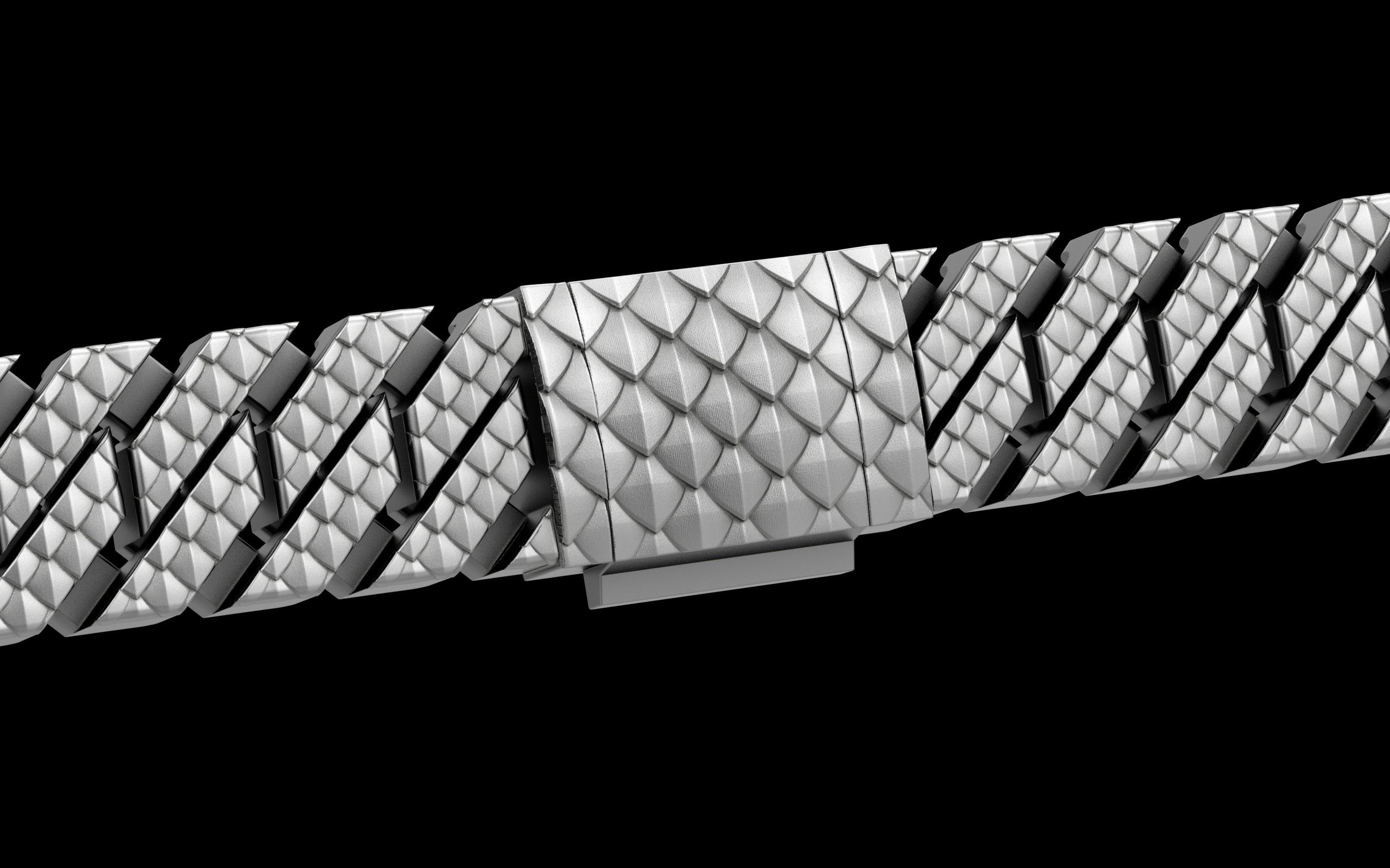 Fish Scale Cut - Tech Cuban Bracelet