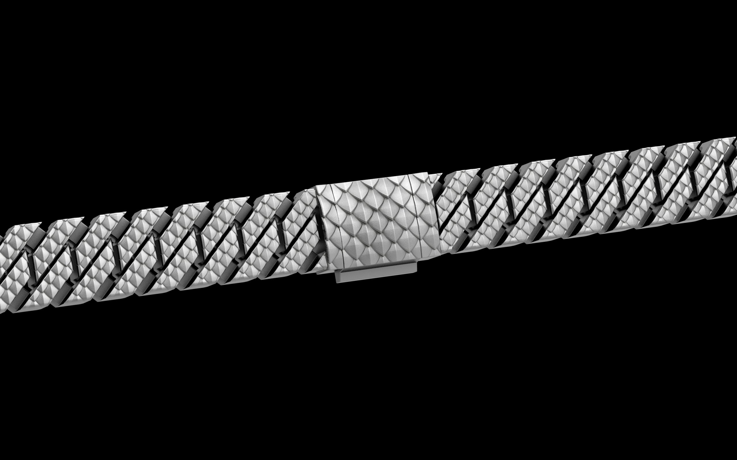 Fish Scale Cut - Tech Cuban Bracelet