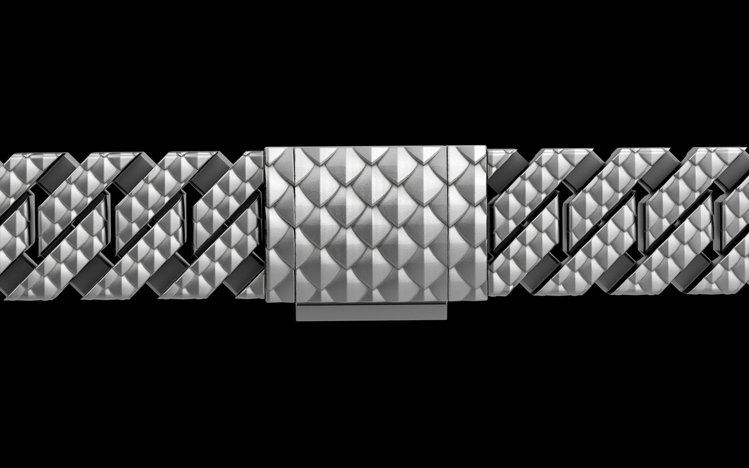 Fish Scale Cut - Tech Cuban Bracelet