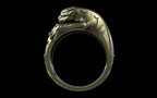 "Hikaru" Cyberpunk Jaguar Ring with Psychedelic Pattern Inlay - Sterling Silver / Brass / Bronze