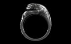 "Hikaru" Cyberpunk Jaguar Ring with Psychedelic Pattern Inlay - Sterling Silver / Brass / Bronze