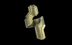 "Hydreia" Future Tribal Patterned Asymmetrical Ring - Sterling Silver / Brass / Bronze