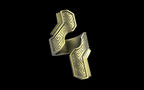 "Hydreia" Future Tribal Patterned Asymmetrical Ring - Sterling Silver / Brass / Bronze