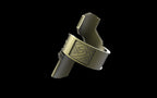 "Hydreia" Future Tribal Patterned Asymmetrical Ring - Sterling Silver / Brass / Bronze