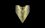 "Amneil" Future Tribal Patterned Symmetrical Ring - Sterling Silver / Brass