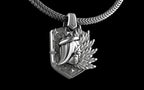 "Kira" Cyberpunk Celestial Angel Pendant with Chain - Sterling Silver / Brass / Bronze