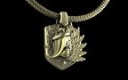 "Kira" Cyberpunk Celestial Angel Pendant with Chain - Sterling Silver / Brass / Bronze