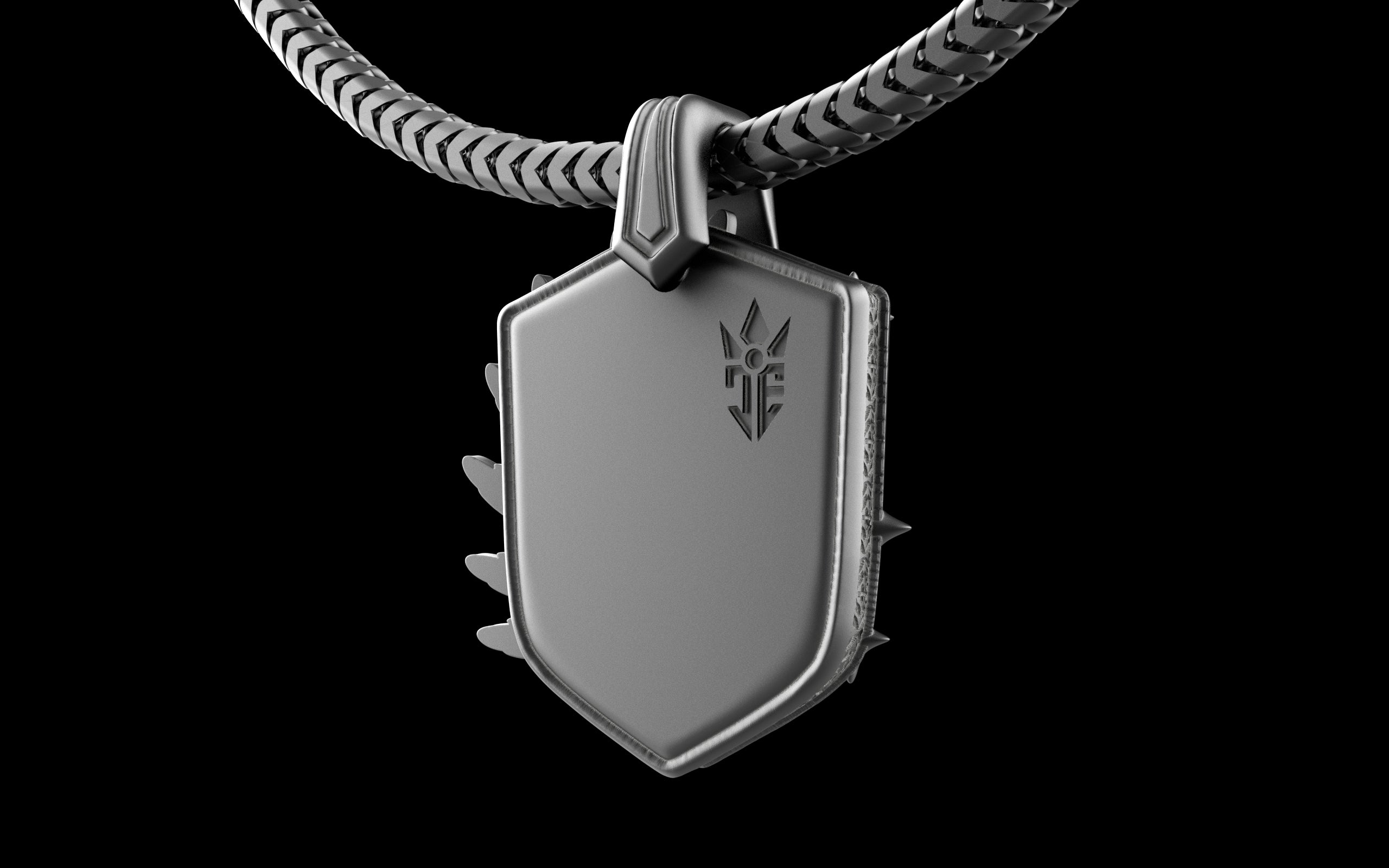 "Kira" Cyberpunk Celestial Angel Pendant with Chain - Sterling Silver / Brass / Bronze