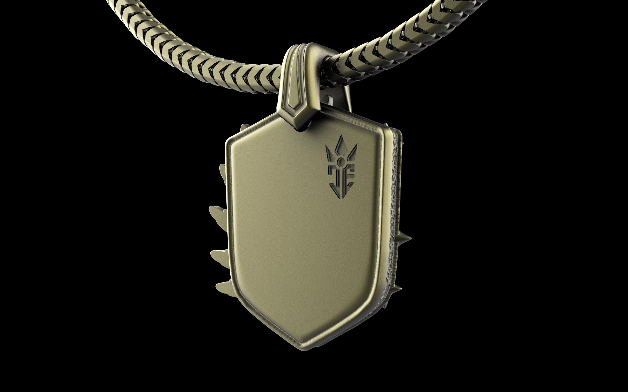 "Kira" Cyberpunk Celestial Angel Pendant with Chain - Sterling Silver / Brass / Bronze