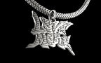"Love More" Graffiti Style Pendant with Chain - Sterling Silver / Brass / Bronze