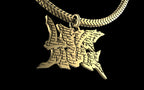 "Love More" Graffiti Style Pendant with Chain - Sterling Silver / Brass / Bronze